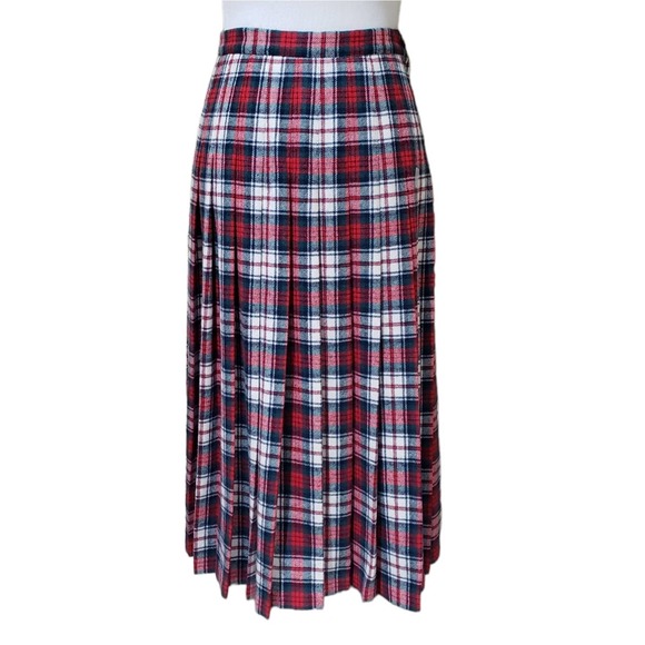hot pink plaid pleated pendleton skirt